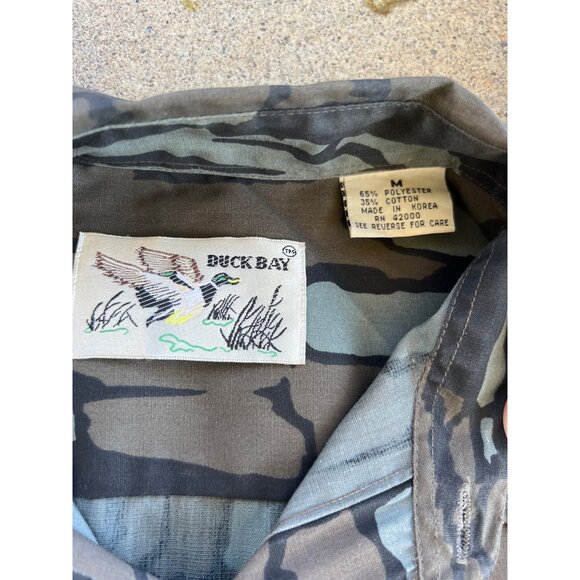 Vintage Duck Bay Camouflage Button-Up Shirt With Embroidered Duck Pocket M3 - Picture 5 of 5